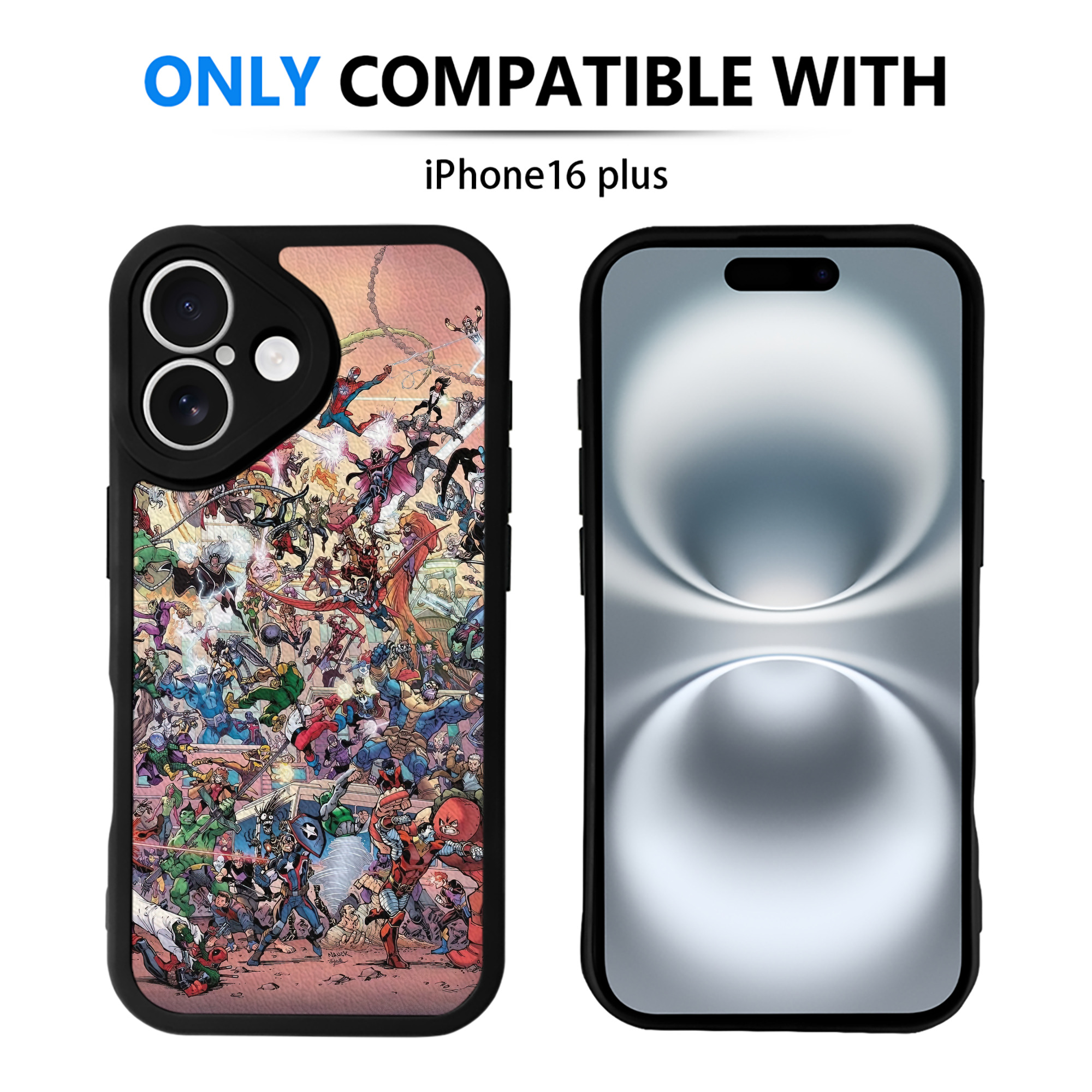 （画像用） Spider Man スパイダーマン 【iPhone 16シリーズ対応】シリコンスマホケース（レザー調） 材質：シリコン
